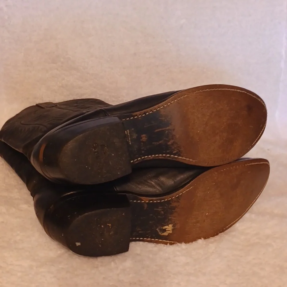 Justin diamond cowboy boots size 10.5 D black leather